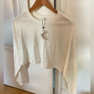 White Long sleeve Crop Top